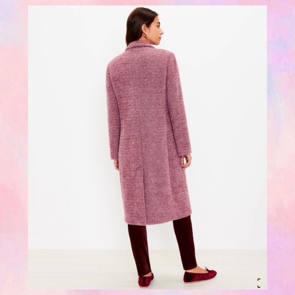 🌹HP🌹ANN TAYLOR LOFT Petite Cozy Herringbone Coat - Picture 3 of 3